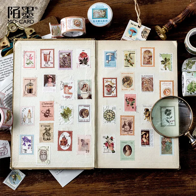 Washi Tape Vintage Post Office Series Retro stamps Coffee Decorative Adhesive Tape
