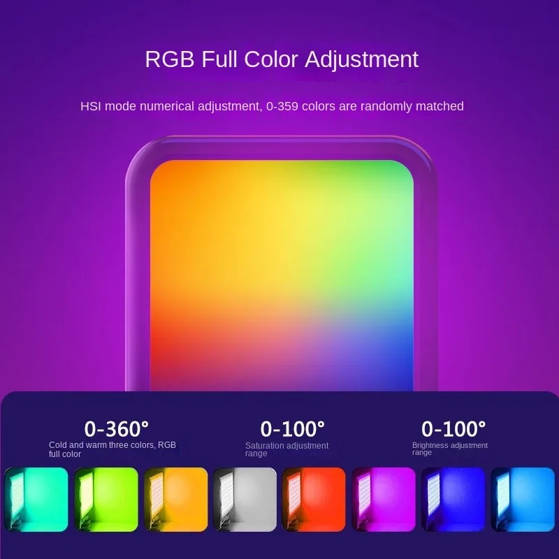 Full Color RGB LED Video Light Portable Pocket Lamp 3000-5500K Mini LED Camera Light Panel Lamp Photo Video Lighting