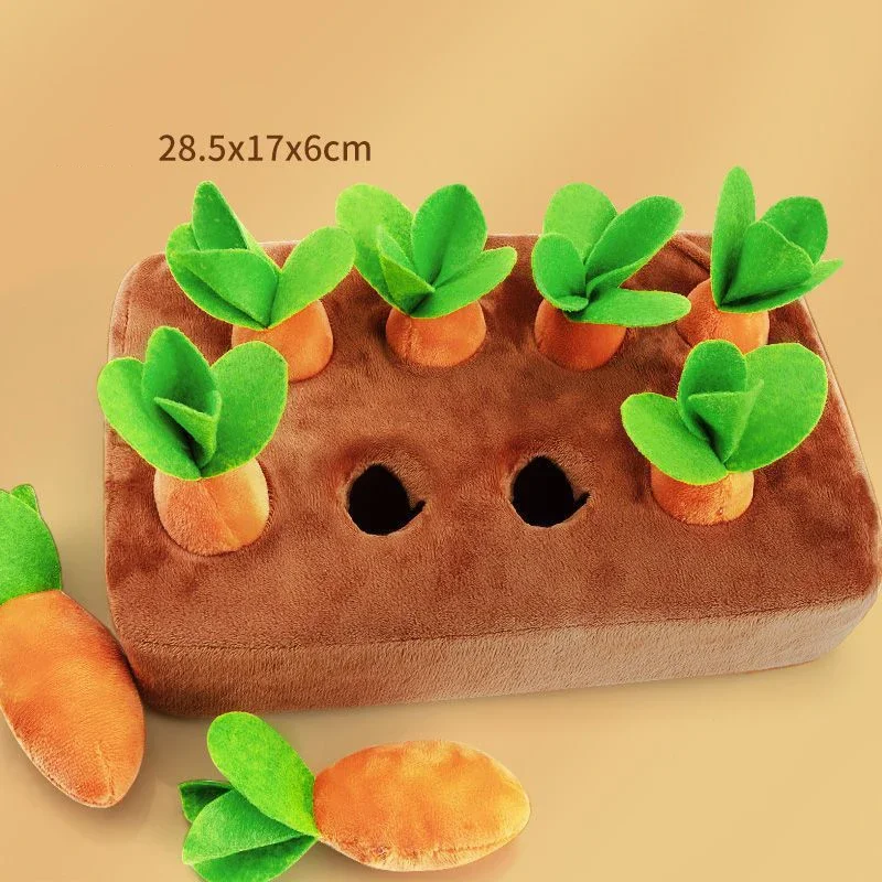 DogCarrotPlushToyInteractiveDogToysPlushPuzzleToys2In1Non