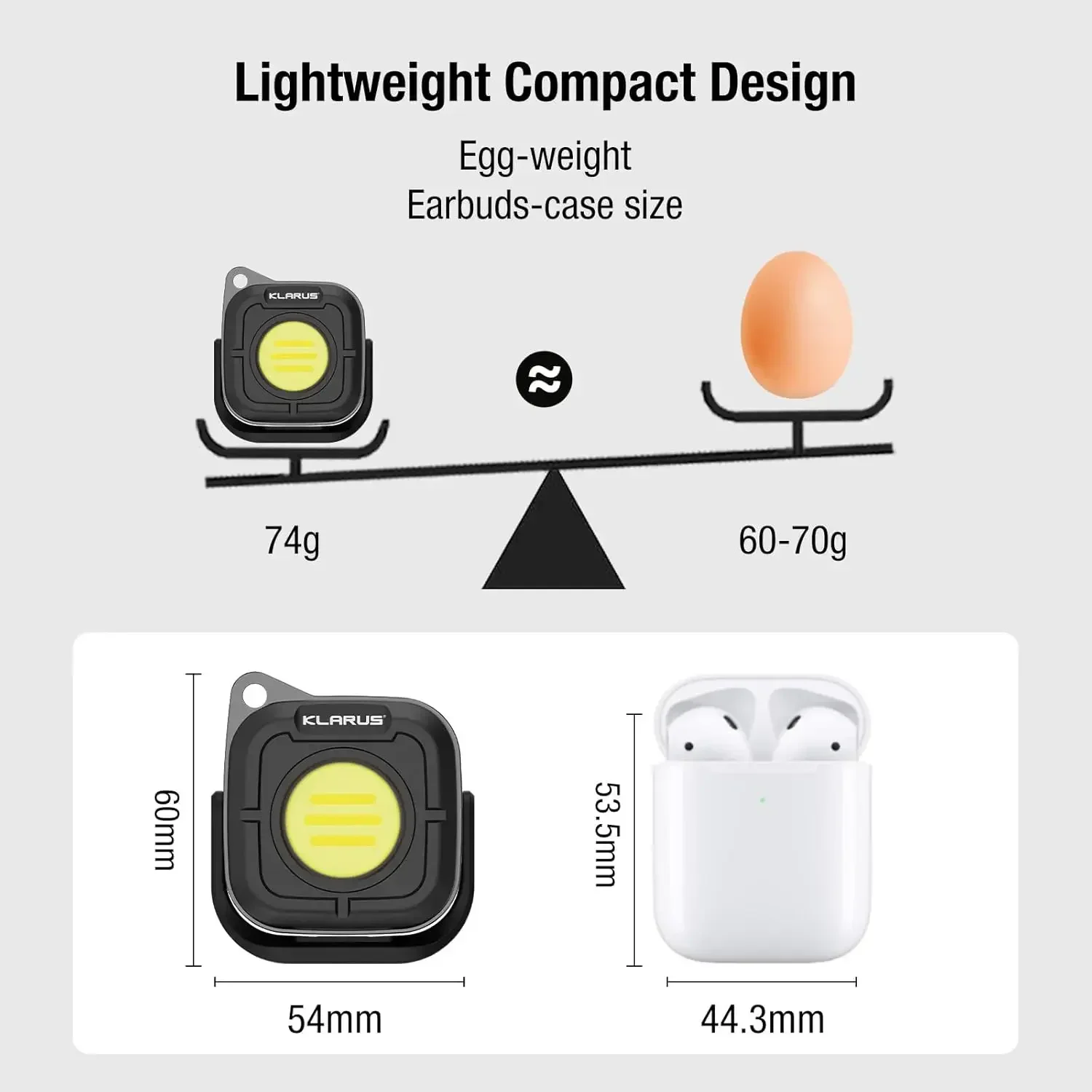 Klarus CL5 Keychain Light, 650lm Rechargeable LED, Magnetic Work Light,Waterproof, Portable EDC Flashlight for Camping & Outdoor