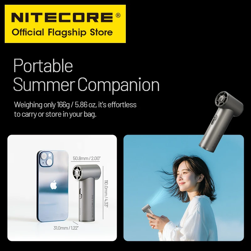 NITECORE NEF01 Mini Handheld Fan 166g Portable Pocket - Image 6