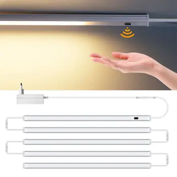 Kitchen Under Cabinet Sensor LED Lighting Kit Linkable LED Bar Light Hand Sweep Dimmable Switch Counter Shelf Workbench Closet