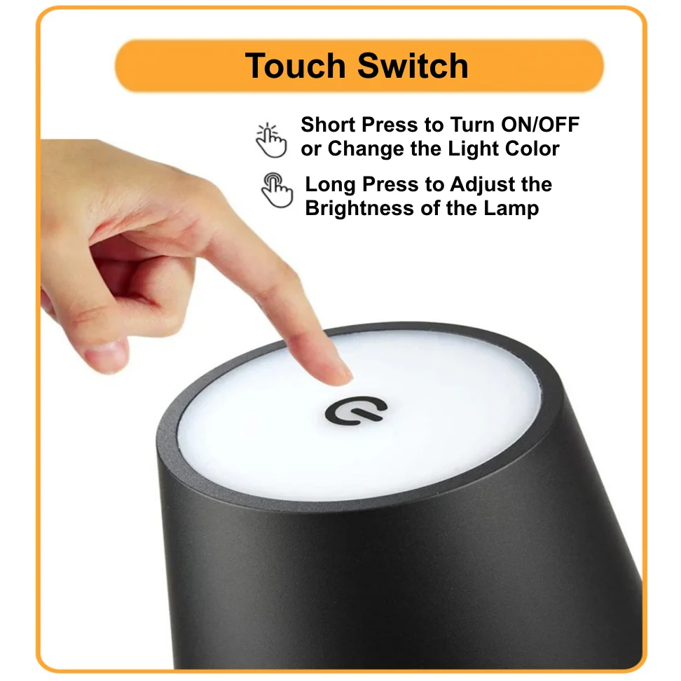 LED Light Rechargeable Wine Bottle Lamp Touch Control of 3 Colors and Stepless Dimming Table Lamp Night Light