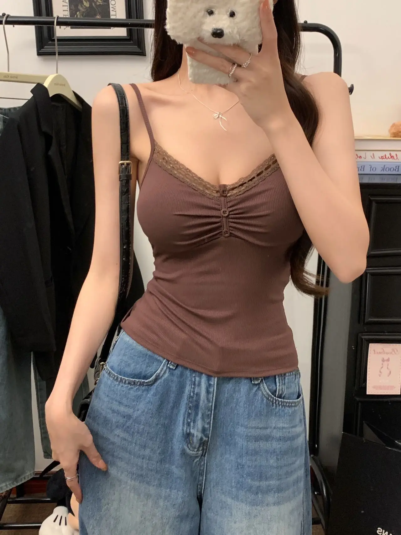 Women's White Lace Padded Crop Top