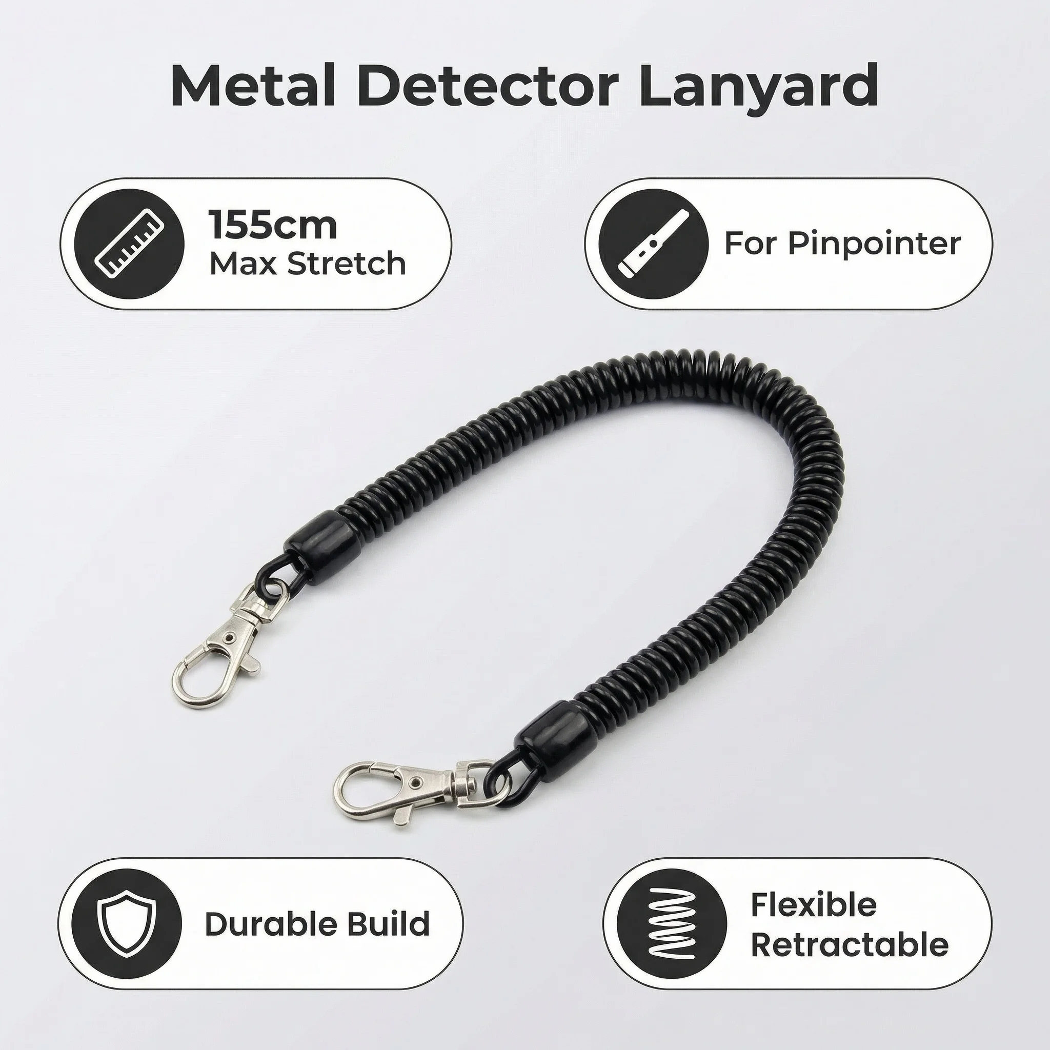 Taktisches Anti-Verlust Elastisches Sicherheitsseil Schnell Zerlegbares Sicherheitsseil Outdoor-Ausrüstung Werkzeuge Pinpointer Anti-Verlust-Haken – Detail 1