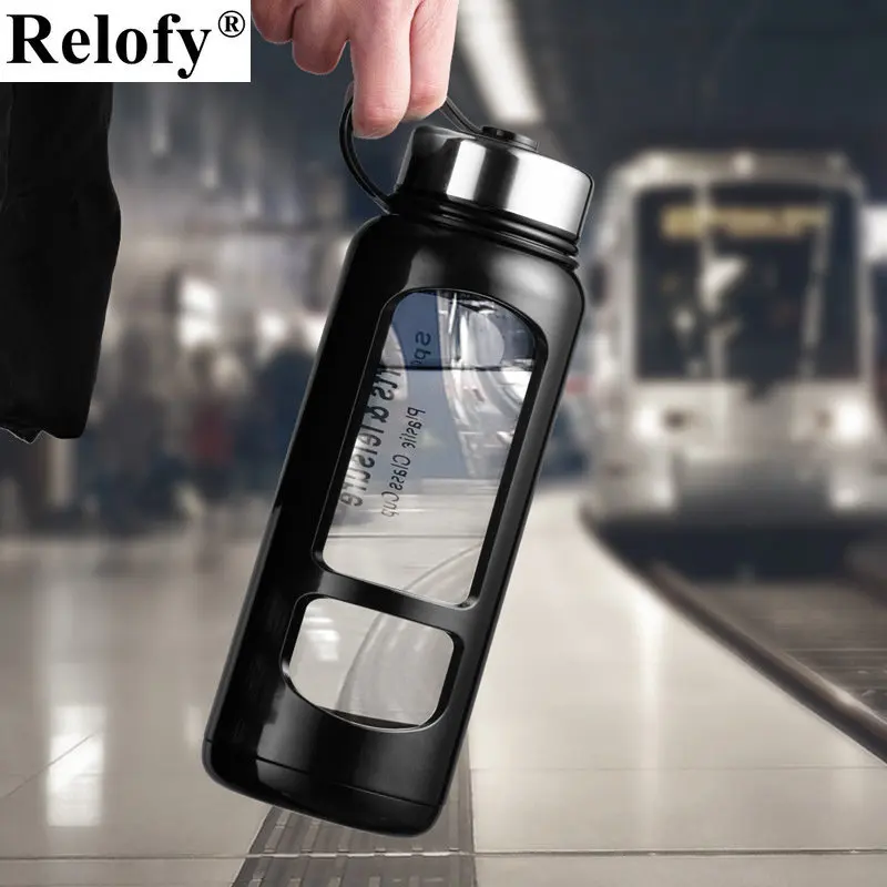 Glass Water Bottle 1000ml Drink Glass Water Bottles Drinkware 700ml