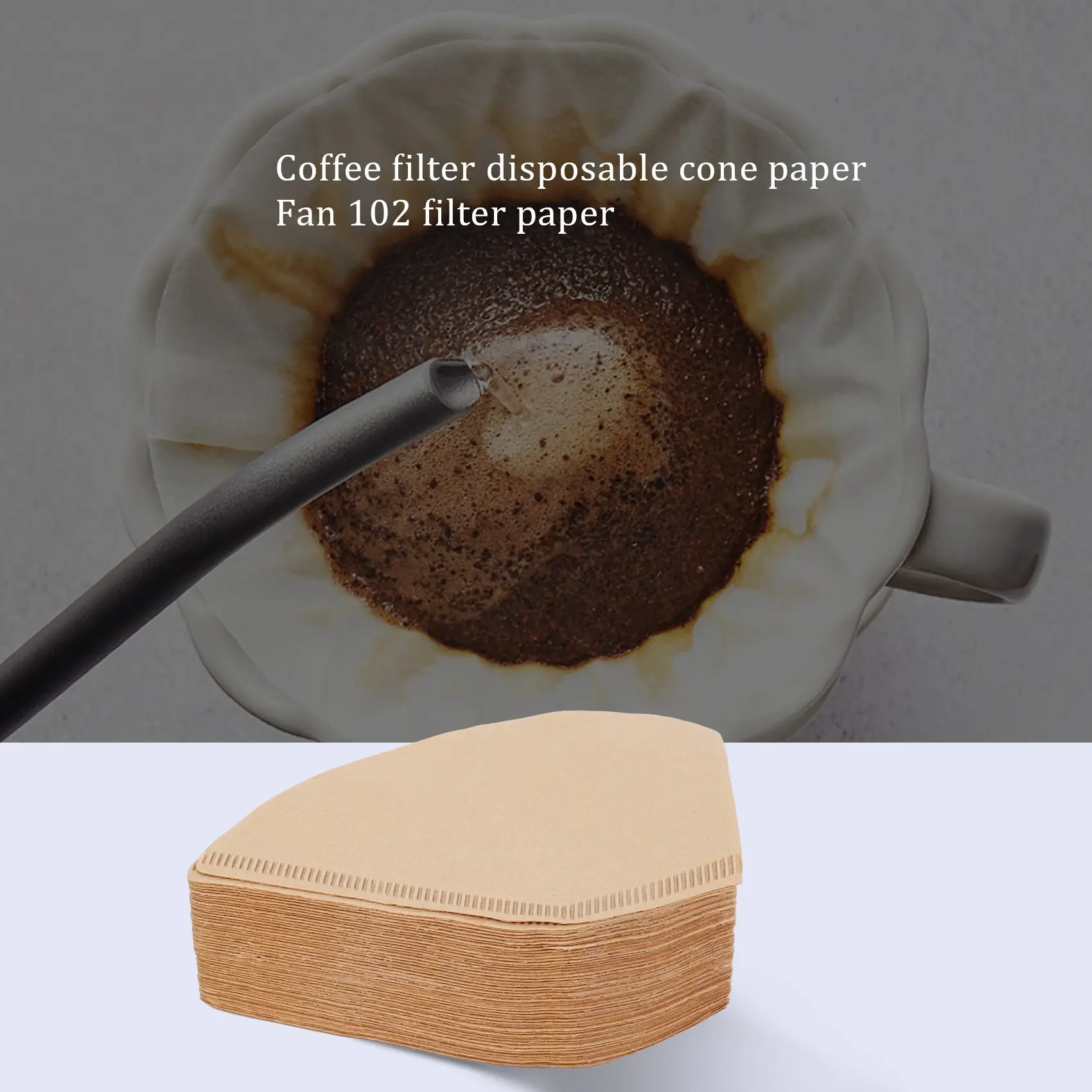 100Pcs Coffee Filters Disposable Cone Paper Coffee Filter Natural Unbleached Filter 4-6 Cup for Pour Over Makers HOT