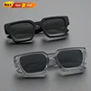 2PCS Plastic Fashion Rectangular Frame Women Sunglasses For Daily Life Men Eyewear Rave Party Daily Life  Accessories. 1