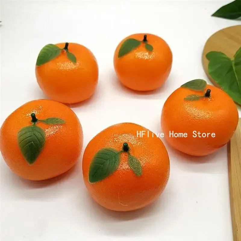 1pc Fake Tangerine Fruit Artificial Orange Oranges Simulation Fruits Lifelike Realistic Tangerines Model Decor Pretend Ornament