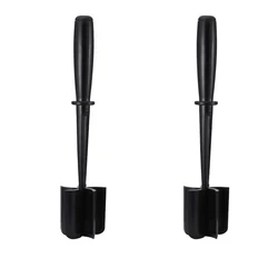 Versatile Kitchen Meat Chopper and Masher Tool for Effective Mixing and Grinding (Black 2pc)