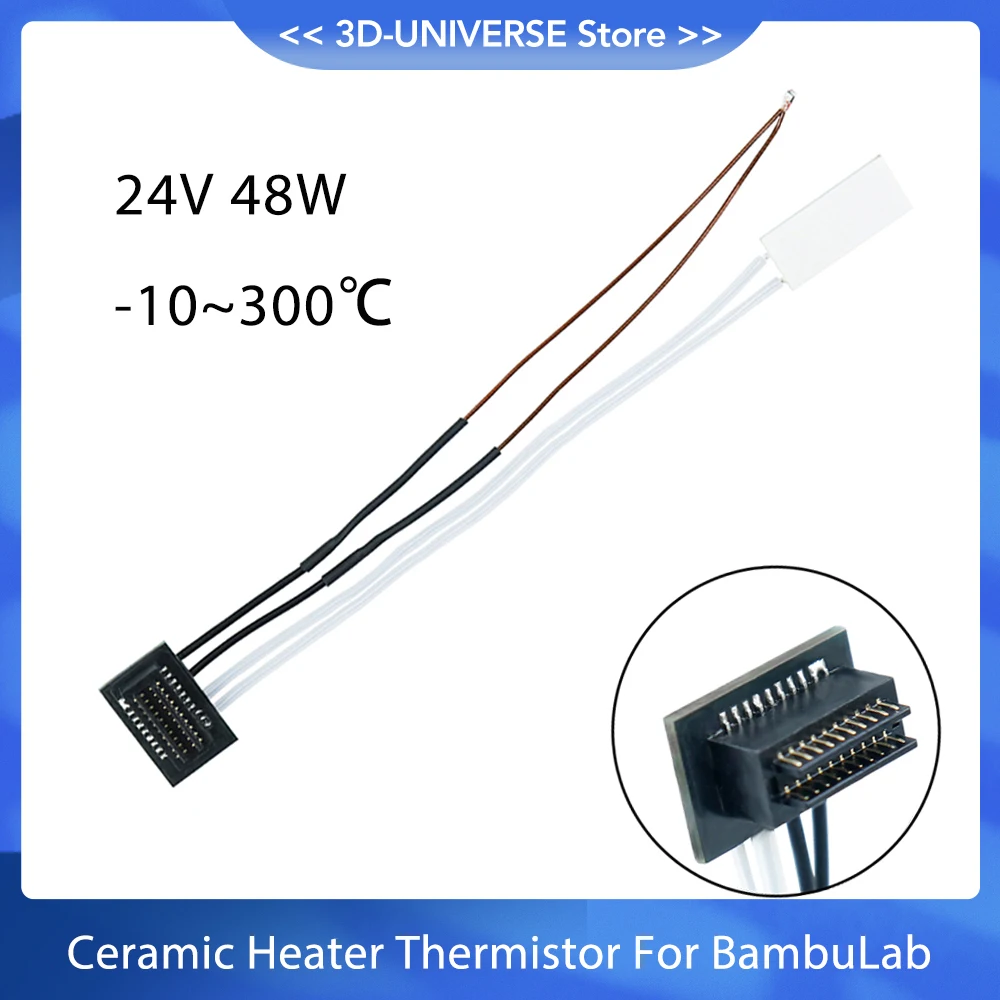 

Ceramic Heater Thermistor Suitable for Bambu Lab P1P 3D Printer Synthesis Module Integrated Terminal Connector BambuLab P1S
