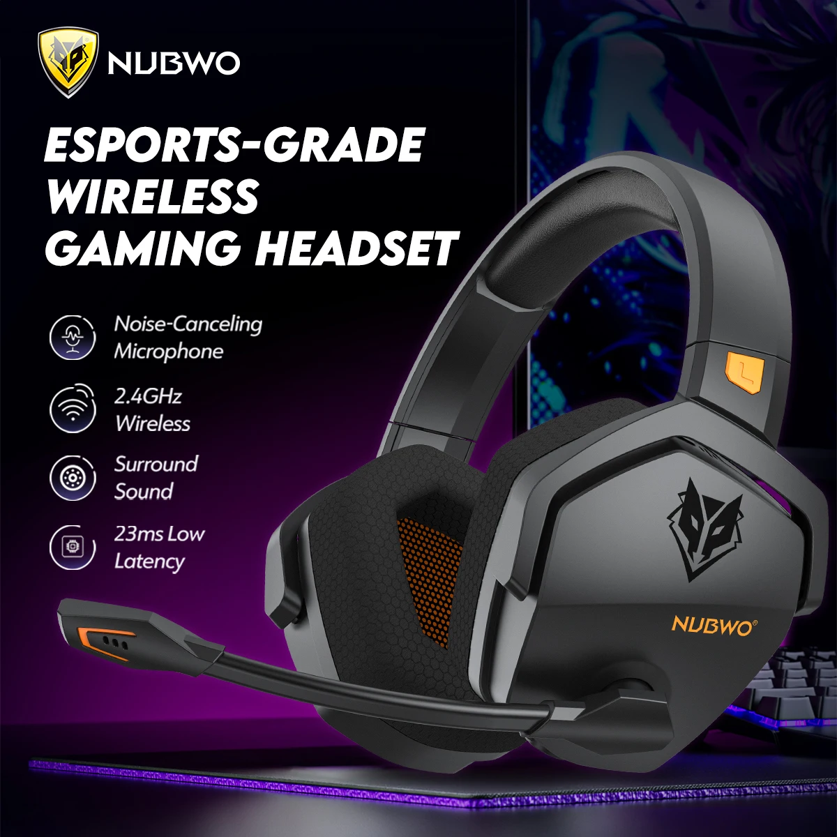 Cuffie da gioco Wireless con microfono a cancellazione di