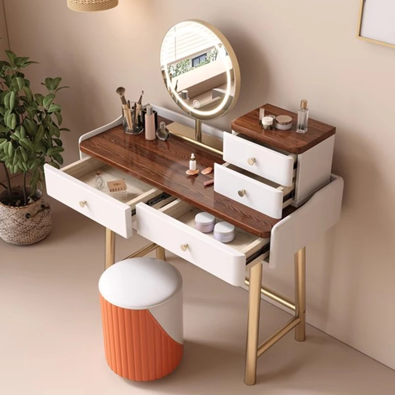 Vanity Dressers Specchio Luxury Console Lights Tavoli Per Il Trucco Organizzatore Per La Conservazione Della Camera Da Letto Comoda Pra Quarto Mobili 