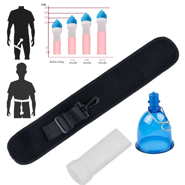 Male Penis Pump Extender Stretcher Hanger Vacuum Cup Belt Training