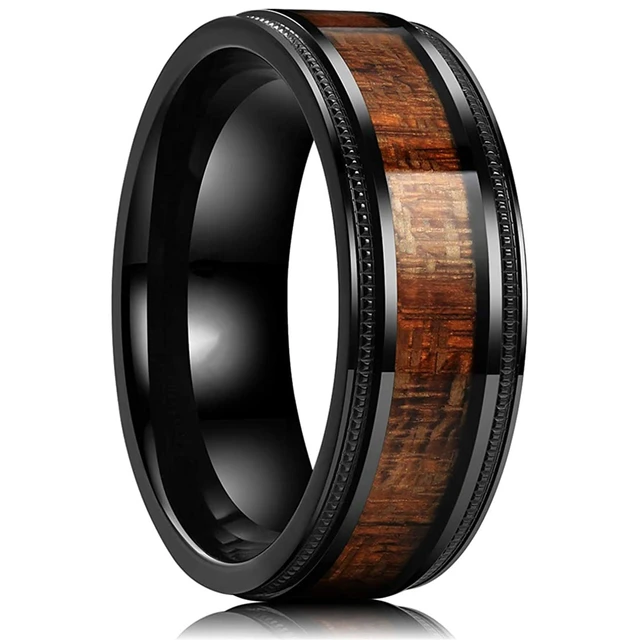 Bagues en titane et acier pour hommes, couleur violette, incrustation de coquille d'ormeau colorée, anneaux en acier inoxydable pour hommes, bijoux de mariage