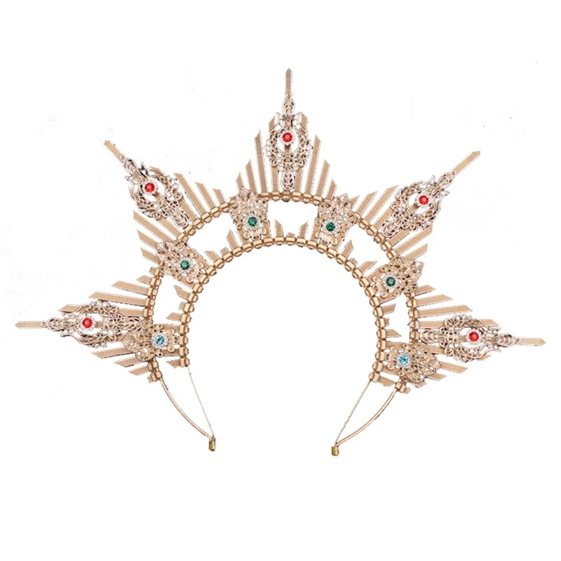 

Hair Hoop Baroque Vintage Hairband Spiked Dark Tiaras Photo Props