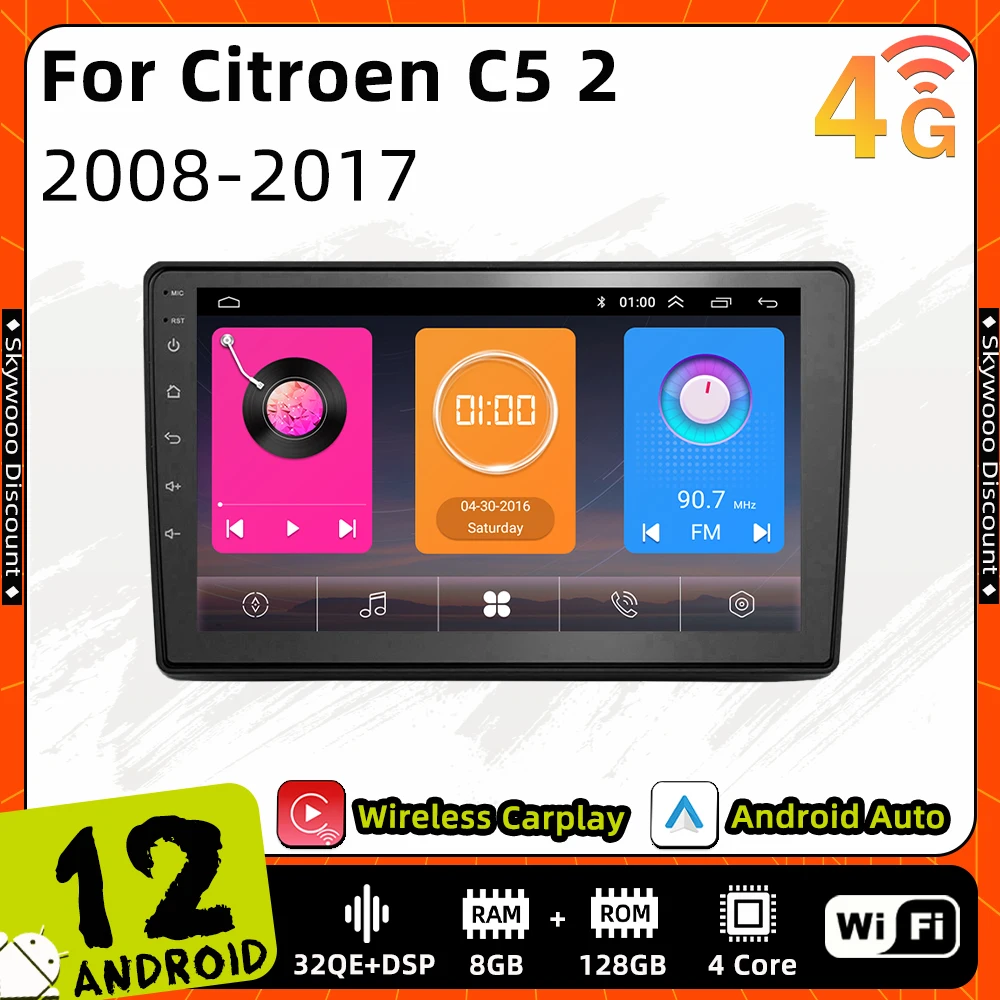 

Мультимедийный автомобильный радиоприемник для Citroen C5 2 2008-2017 с GPS-навигацией, 2 Din, Android, стерео, головное устройство, Авторадио для Carplay, Android авто