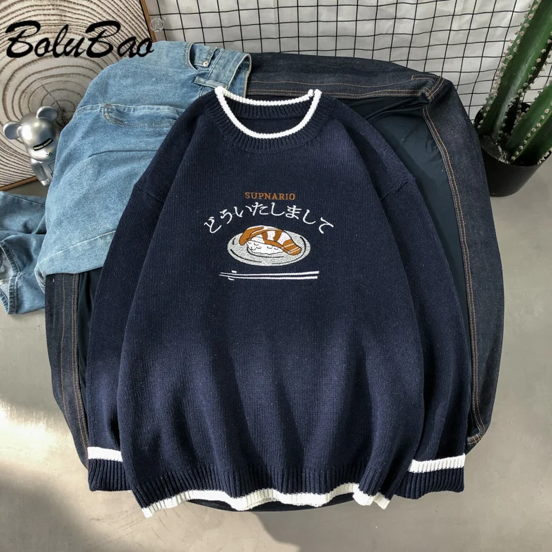 

BOLUBAO 2024 Outdoor Casual Sweater Men's Crew Neck Embroidery Slim Top High Quality Design Hot Street Wear Casual Sweater Men