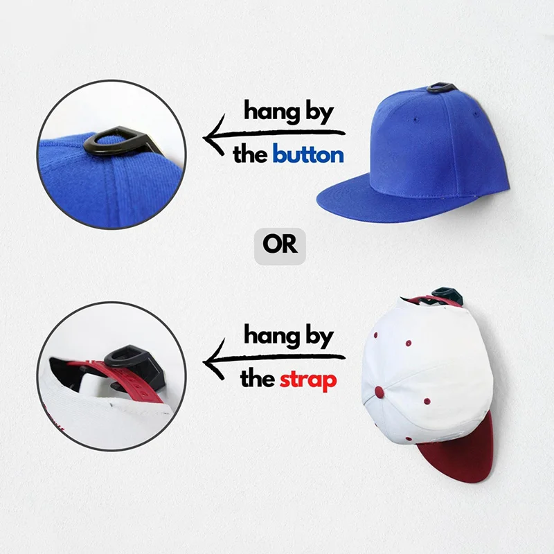 2pcs casquette de baseball crochet de chapeau adhésif pour mur