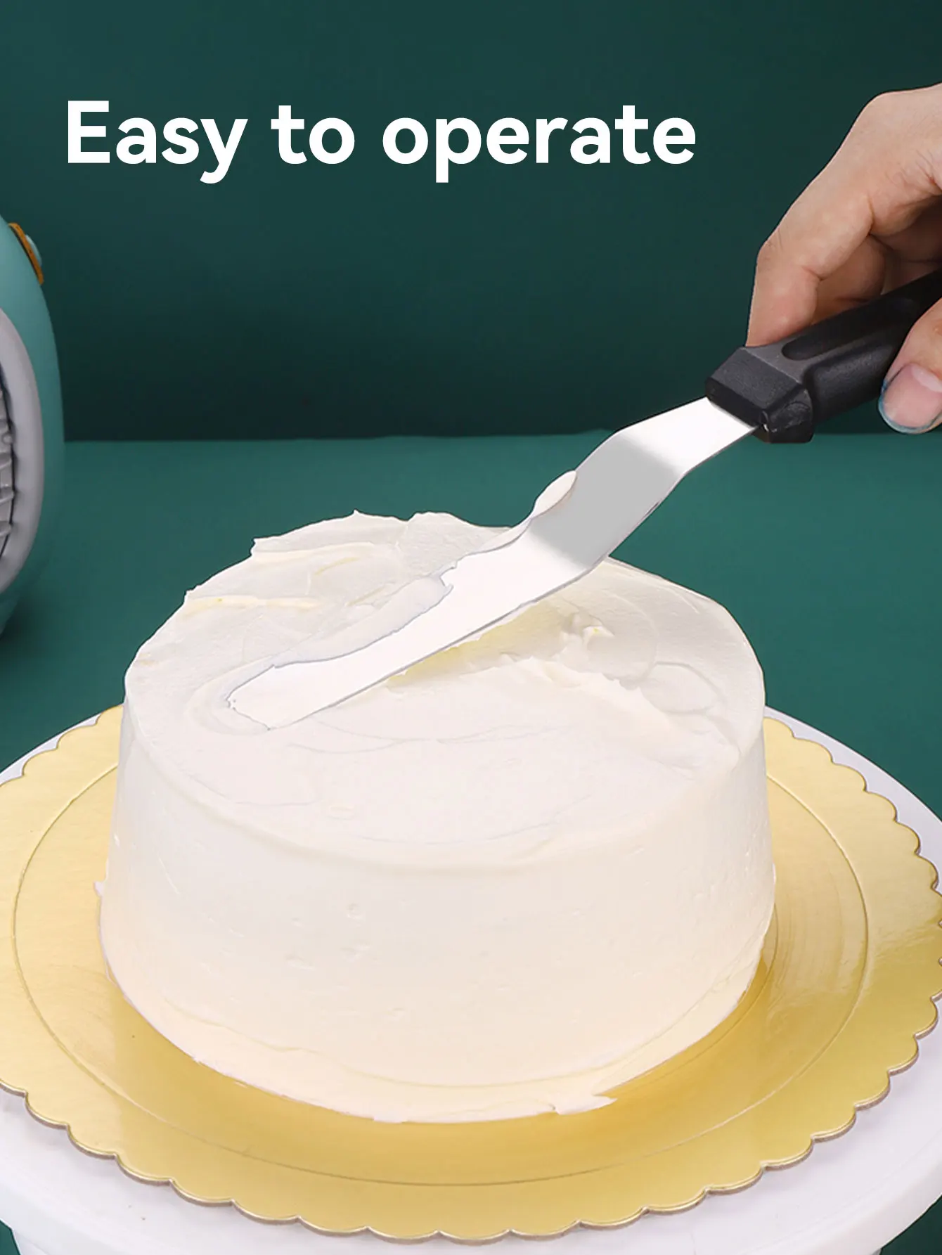 Cake Spatula Stainless Steel Cake Spatula Non-slip Plastic Handle Cream Butter Frosting Tool