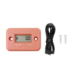 Waterproof Digital LCD Hour Meter with Counter (Orange)