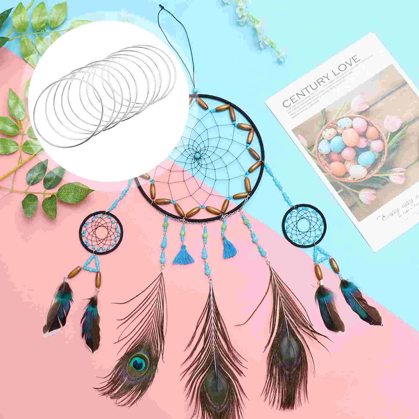 10pcs Metal Catcher Rings Round Macrame Rings DIY Flower Wreath Rings Plating Ring Garland Frames Home Decoration ( 10cm ) 5