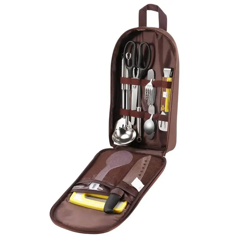

Camping Utensil Bag Storage Pouch Organizer For Camp Kitchen Utensils Travel Outdoor Cookware Pouch Bag Portable Oxford Kitchen