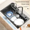 SUS304 stainless steel Feiyu Waterfall  large vegetable household handmade kitchen sink Left Side Drainage 3