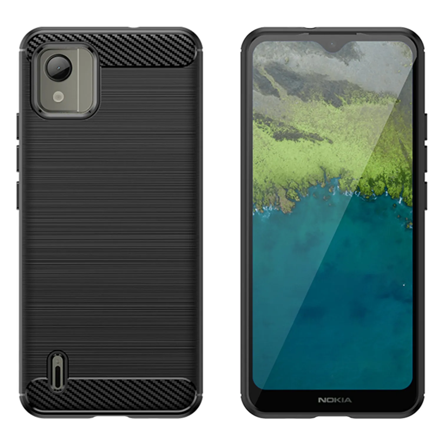 Luxury Shockproof Matte Case with Carbon Fiber Design - Soft Silicone Protective Back Cover