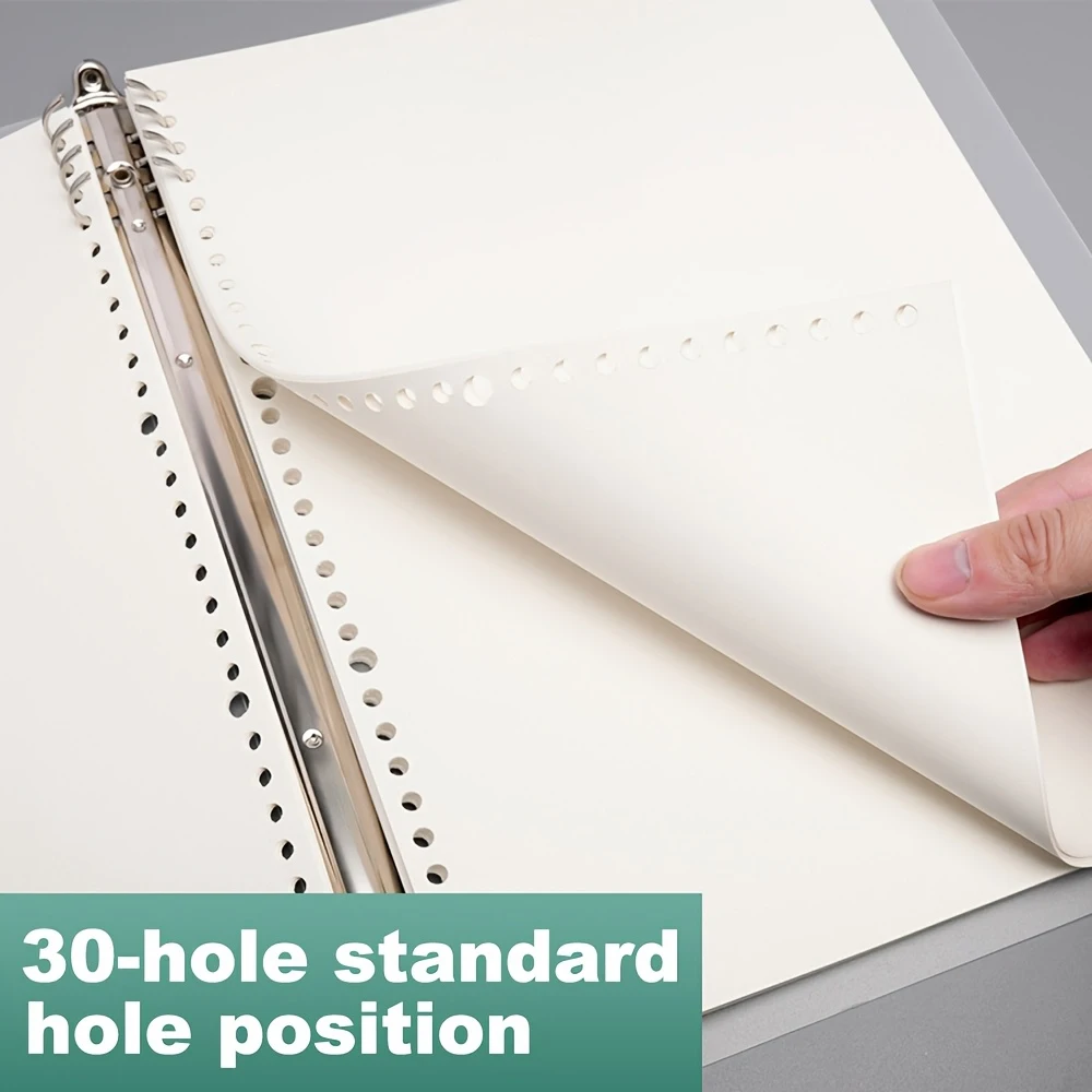 100매 A4 루즈리프 용지 30홀 펀칭 80 GSM 레이저 및 잉크젯 프린터용 빈 페이지 사무용품 액세서리