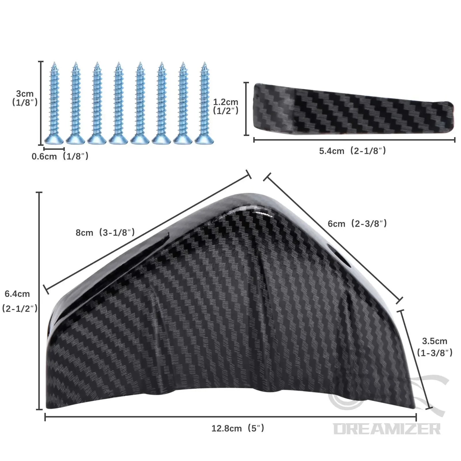 Auto staartvleugel Auto Achterbumper Lip Helder Zwart Zonder Boren Persoonlijkheidsmodificatie 7-vin Haaienvin ABS Diffuser Universeel Spoilerlip (Kleur : Bright carbon fiber