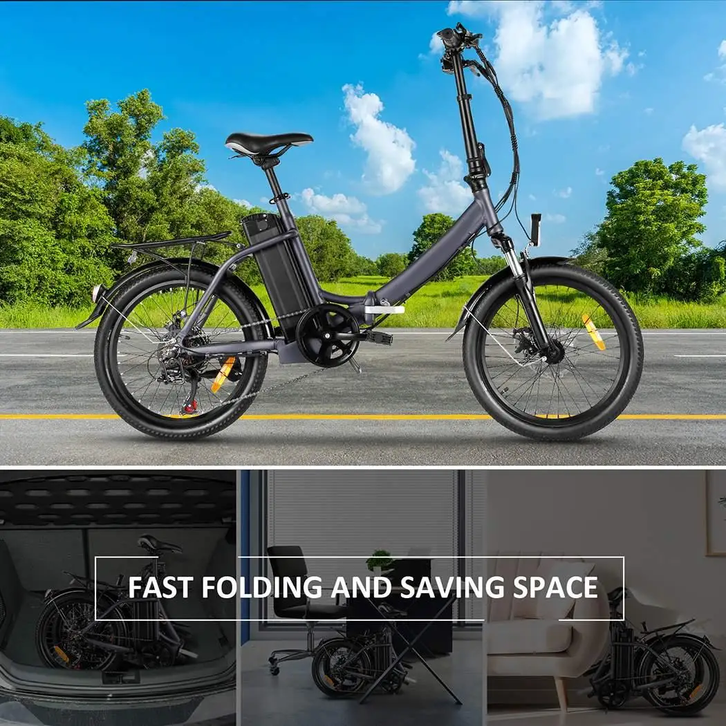 Electric Mountain Bike 21 Speeds Shifter Adult Folding E-Bike Disc Brake 36V/8Ah Lithium Battery Electric Bicycle 2