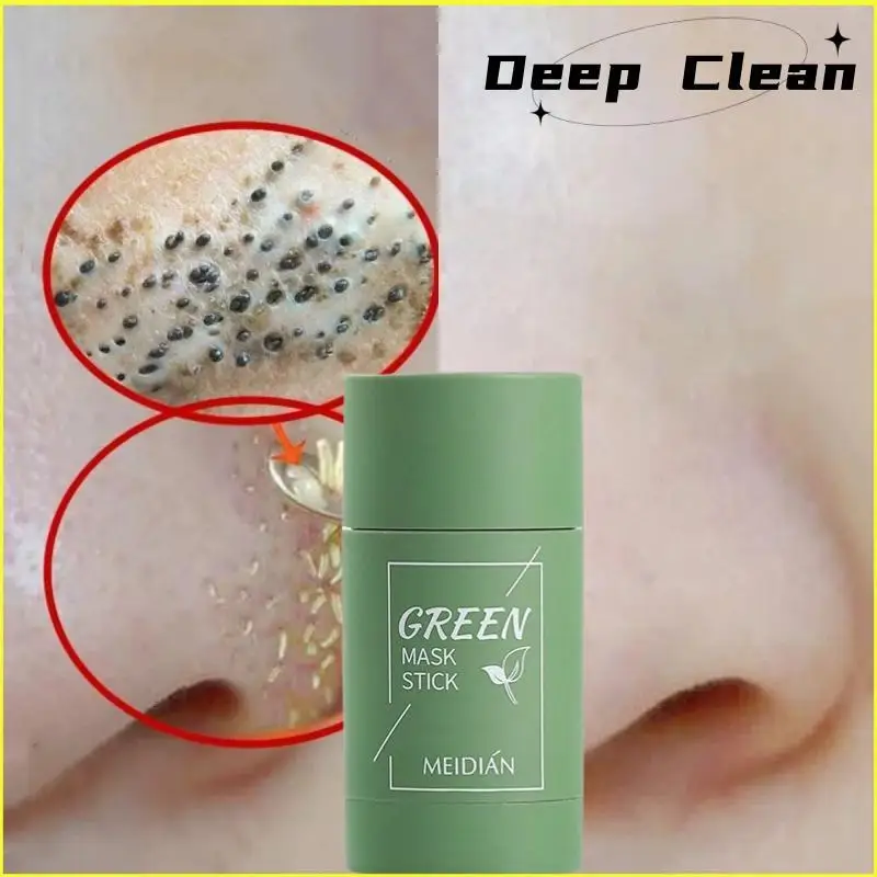 

Green Tea Mask Stick Remove Blackheads Anti-acne Face Deep Cleansing Purifying Clay Mask Oil Control Pores Shrink Skin Care 30g