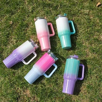 스테인레스 스틸 보온병, 40oz 보온병, 보온 머그잔, 핸들 포함, 자동차 누수 방지, 냉온 및 온열 물병