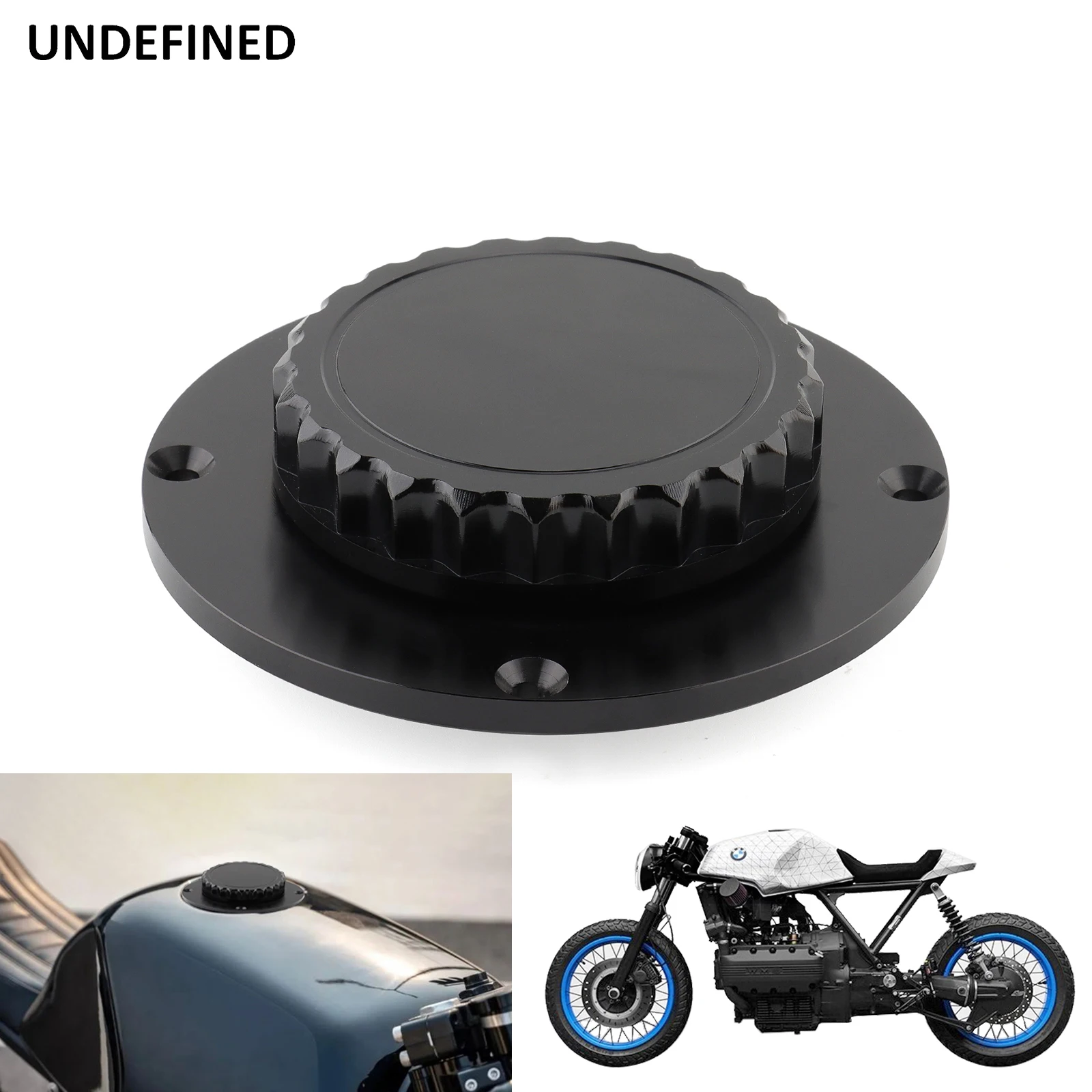 

Motorcycle Fuel Tank Cap Retro Oil Tank Cover Fit For BMW K100 K100LT K100RS K100RT K 100 K75 K1 Black Chrome CNC Aluminum