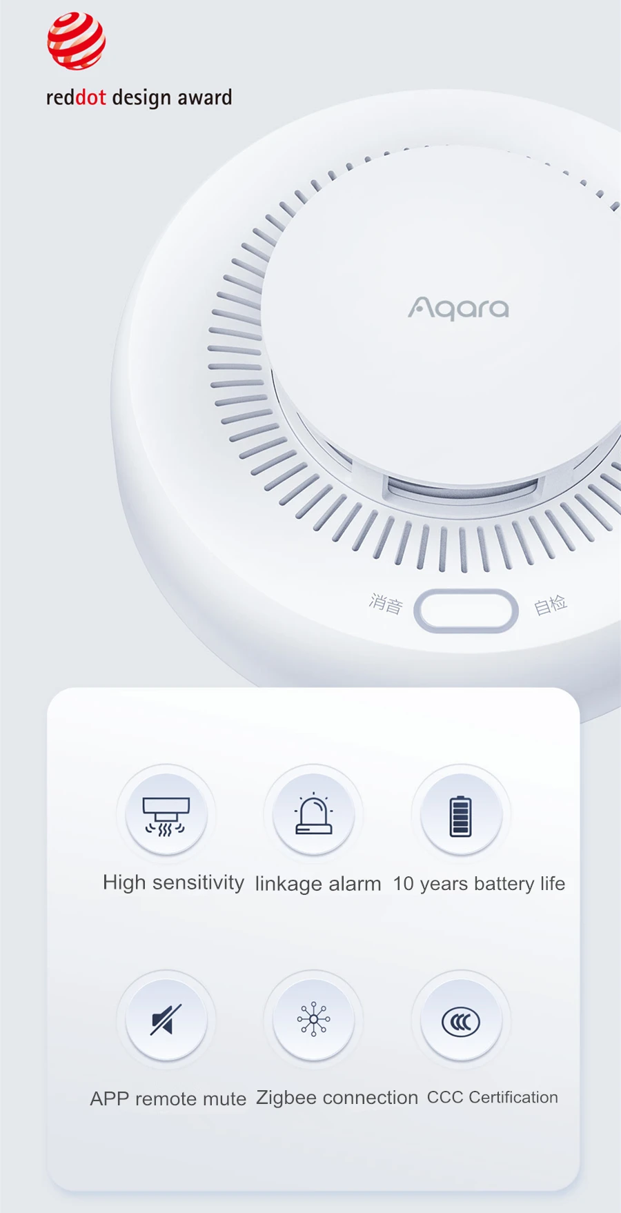 Smart Smoke Detector Sensor Zigbee 3.0 Fire Alarm Monitor Sound Alert Home Secur