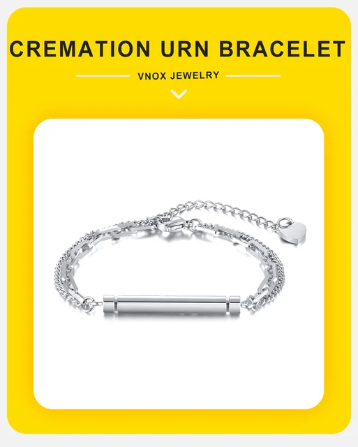 Bracciale Gioielli Cremazione Per Ceneri Braccialetti Urna Cuore In Acciaio Inossidabile Per Ceneri Cuore Memoriale Gioielli Ricordo Con K Imbuto - Foto 13