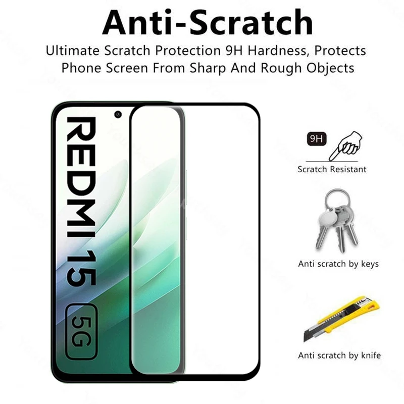 Pack De 6 Films Protecteurs Pour Xiaomi Redmi 15 - Avant + Caméra - Anti-rayures Et Anti-traces - Brillant - Marque Savvies