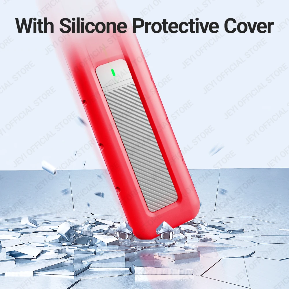 Nvme Gabinete Ssd com Capa Protetora de Silicone Usb c 3.2 Gen2 x2 20gbps Estojo de Unidade de Estado Sólido Externo 20g Jeyi-m.2 - Imagem 4