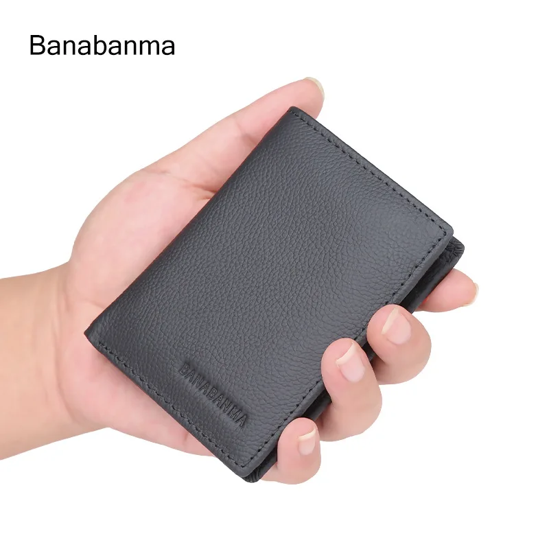 Premium Leather Men's Short Wallet - Waterproof, Wear-Resistant & Multi-Functional Card Holder