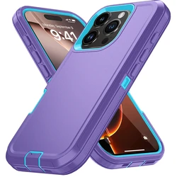 Ultimate Shockproof Defender Phone Case - Enhanced Protection and Sleek Design - iPhone 11 Pro Max (Purple - Blue)