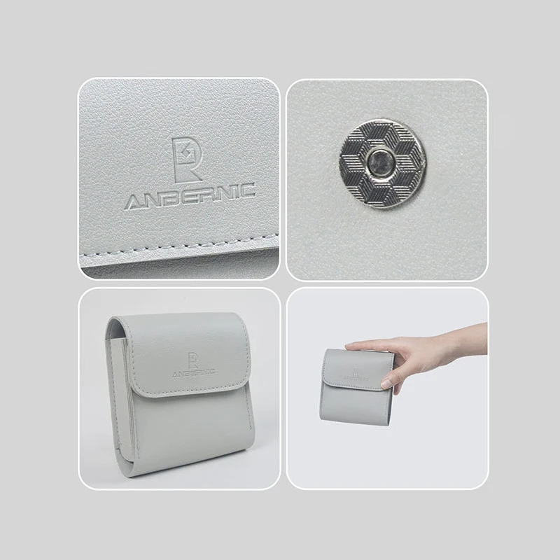 ANBERNIC 클래식 접이식 클램셸 게임 콘솔 보관 가방, PU 가죽 보관 가방, RG35XXSP