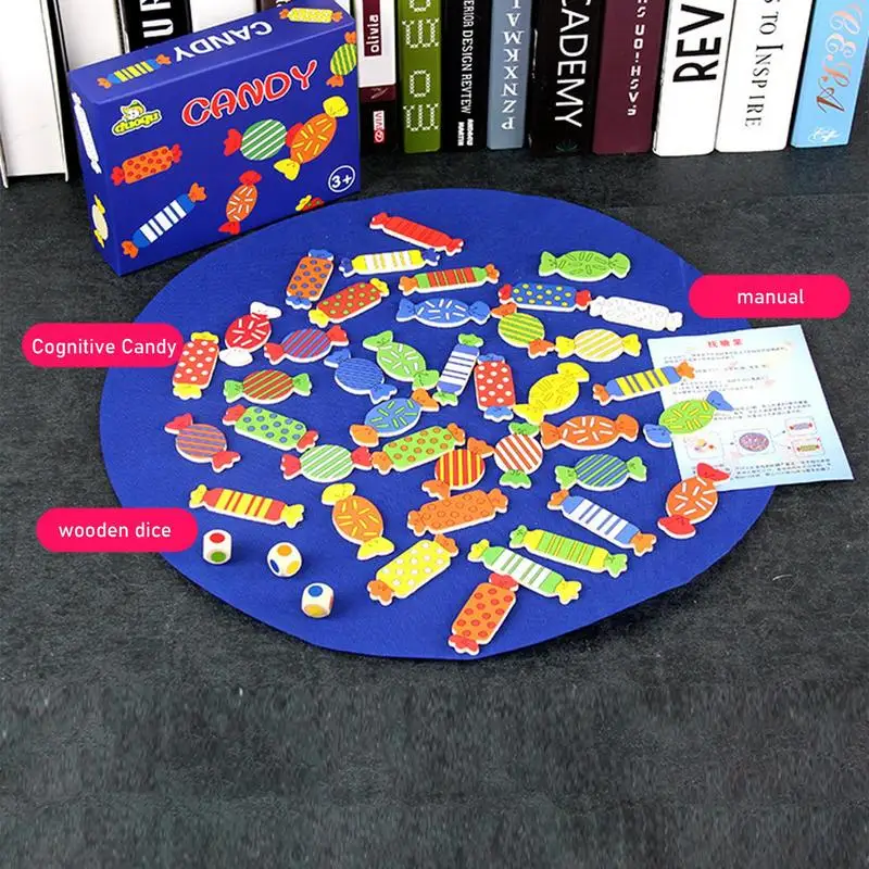 

Toddler Sorting Toys Wooden Shape Matching Toy Sensory Educational Toy for Montessori Learning Candy Shapes Toy Matching Game