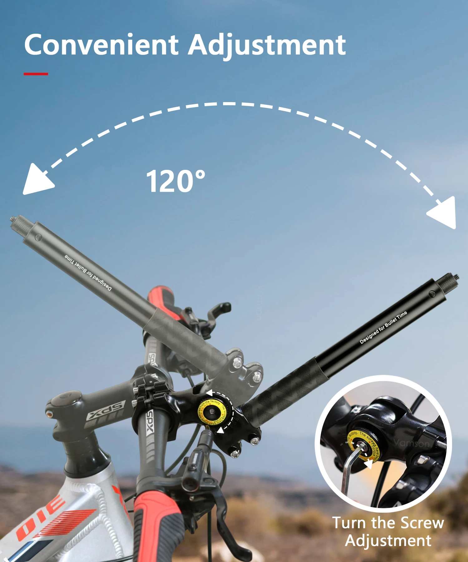 Vamson-Montagem do guiador para motocicletas e bicicletas,