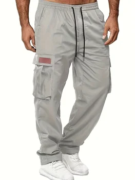 2024 Amazon Summer New Men's Work Pants European and American Independent Station Drawstring Multi Pocket Casual Pants 1