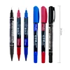 3Pcs High Quality Waterproof Permanent dual Tip 0.5/1.0 mm Nib Black Blue Red Art Marker Pens Student School Office Stationery 6
