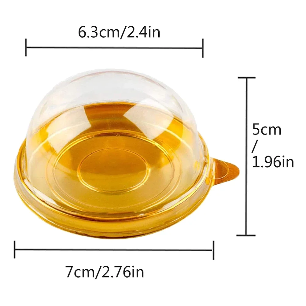 Clear Plastic Mini Cupcake Box Round Cupcake Mooncake Dessert Container Box Cookies Muffins Dome 50PCS