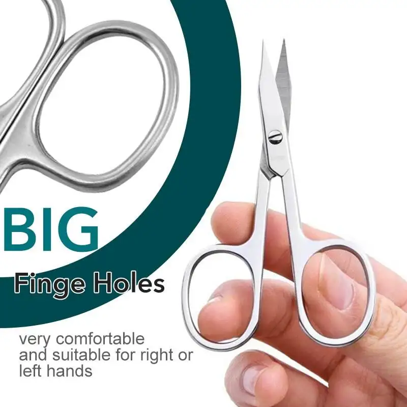 Eyebrow Scissors Curved Blade Cuticle Scissors Professional Stainless Steel Manicure Trimmer Hair Remover Tool 4