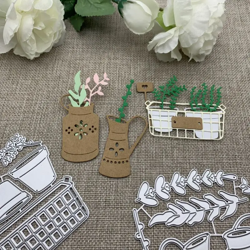 Blume blatt topf korb Metall Schneiden Stirbt Für DIY Scrapbooking Dekorative Präge Handwerk Stanzen Template Mold