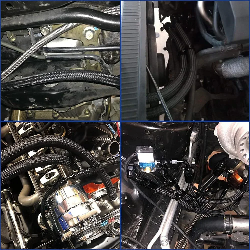 3 Meters AN4/AN6/AN8/AN10/AN12 Universal Car Fuel Hose Oil Gas Line Nylon Steel Braided Pipeline Radiator Brake Hose Fuel Pipes fuel hose brake oil hose